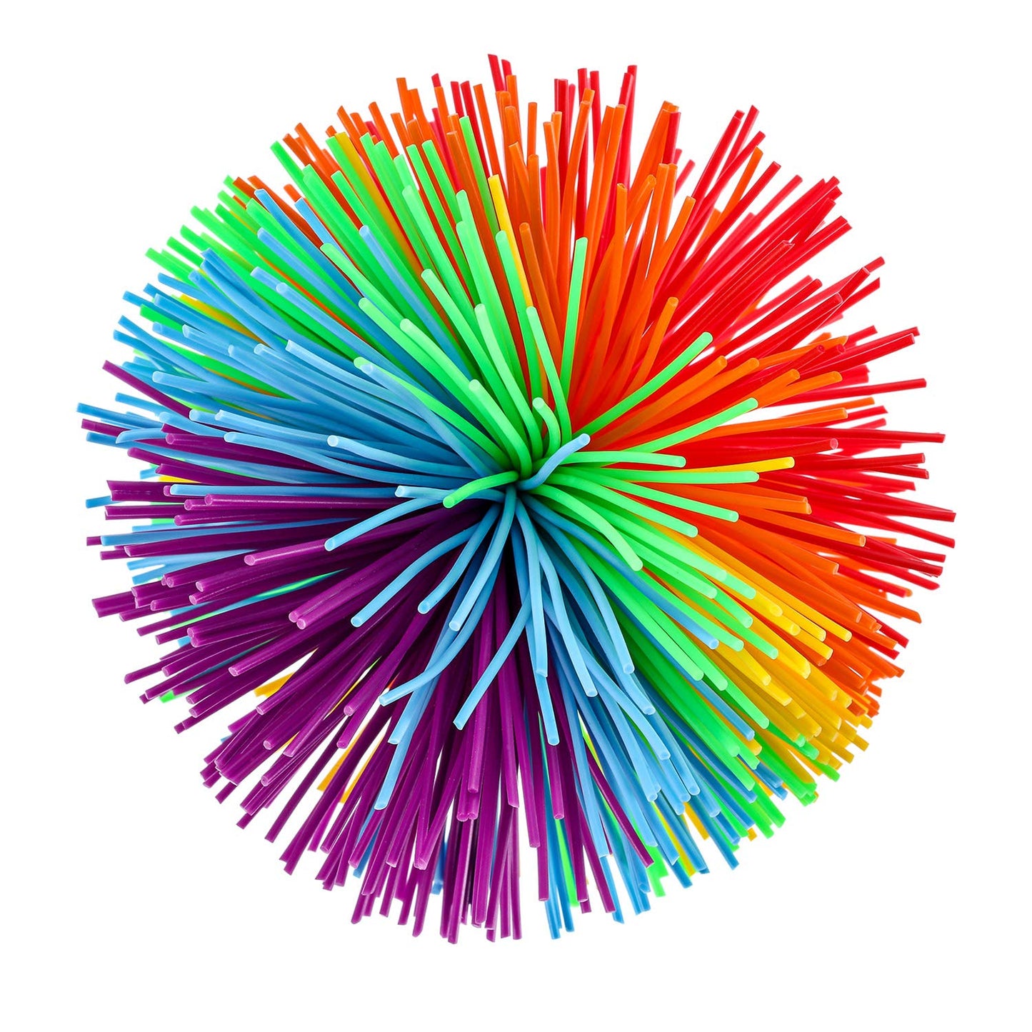 Leinuosen 5-Piece Stringy Balls Set – Soft Rainbow Fidget Stress Balls, 2.75-Inch