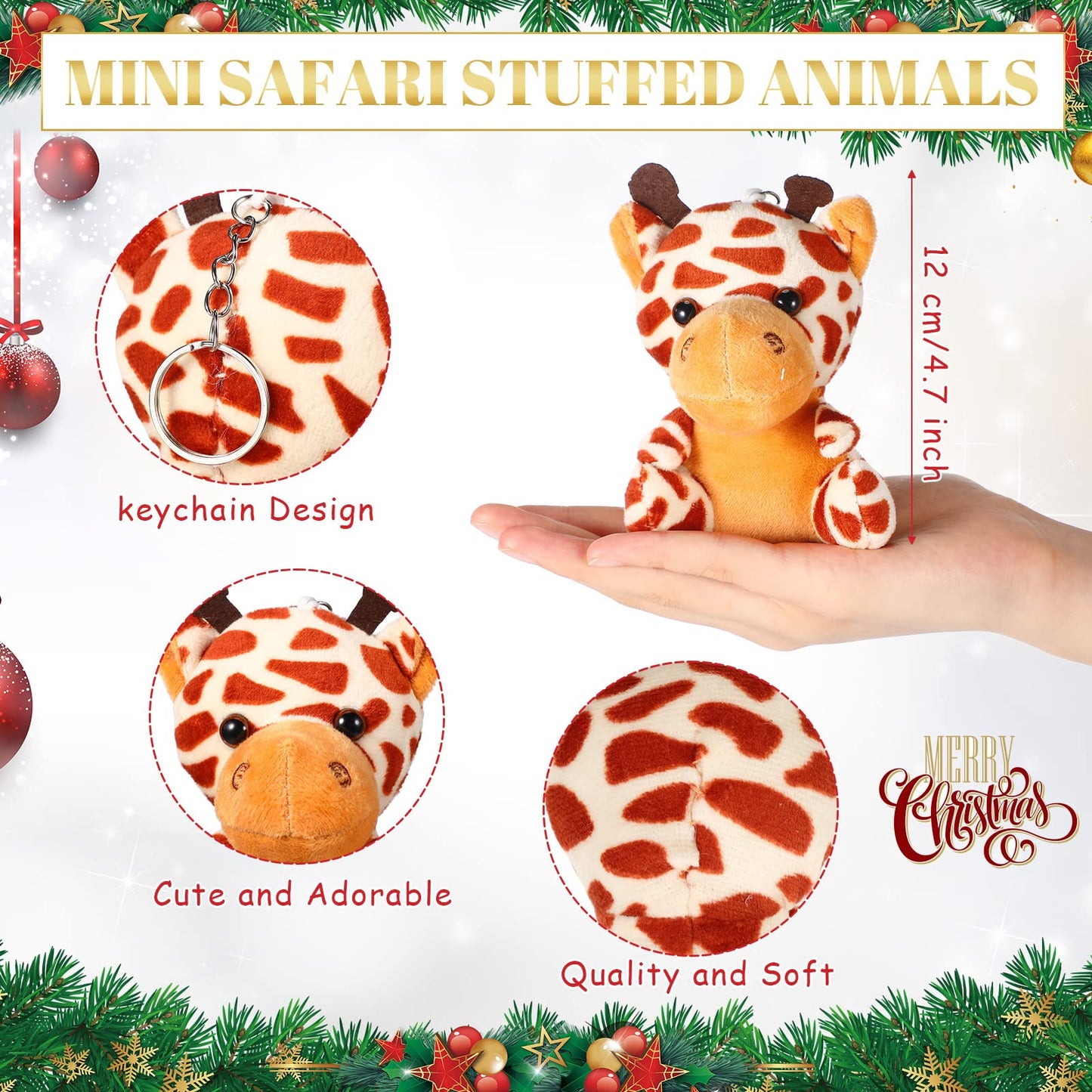 Leitee 20 Pcs Small Stuffed Animals Bulk – 4.7-Inch Mini Safari Plush Toys, 10 Styles