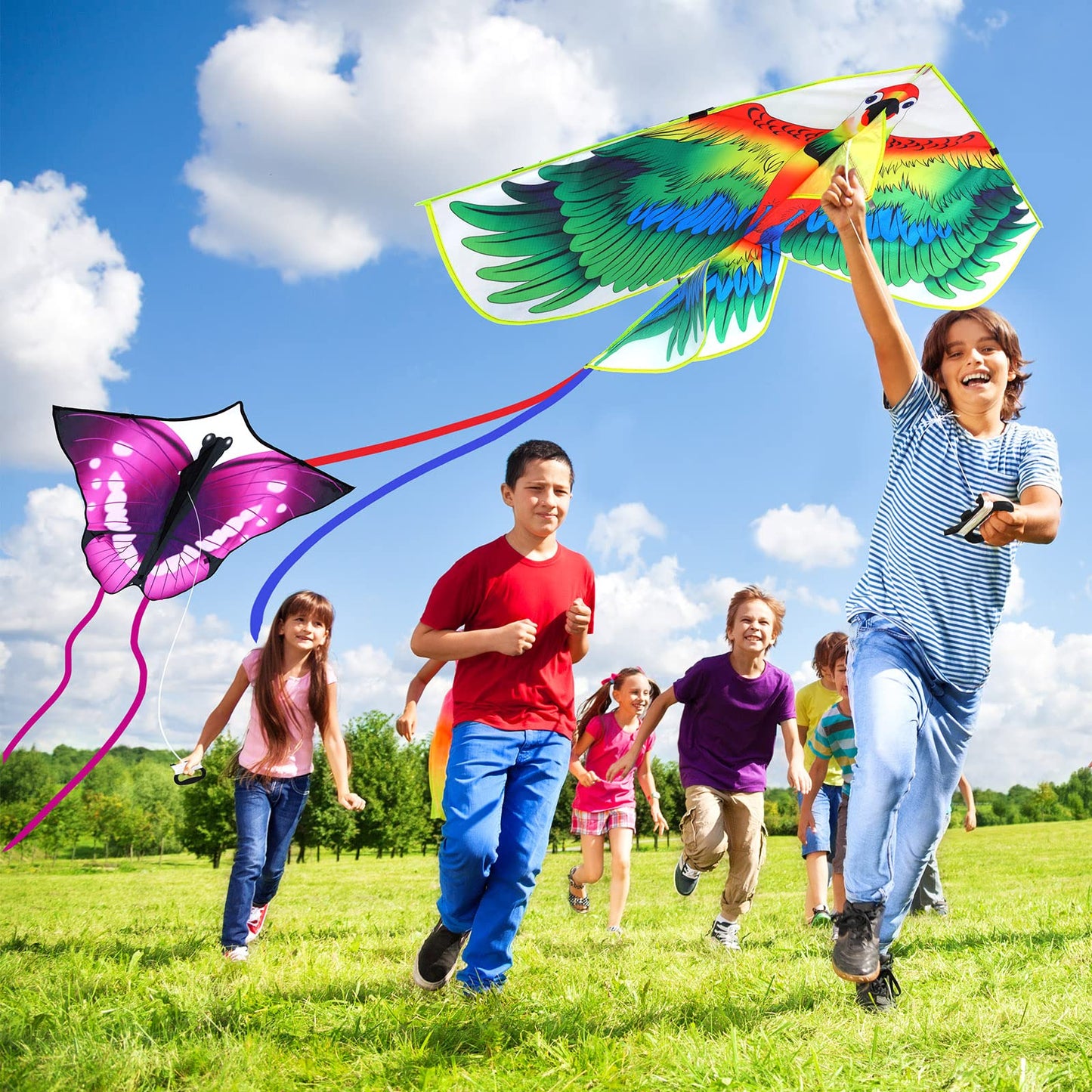 Leitee 6 Pack Large Kites for Kids & Adults – Butterfly, Dragonfly, Owl & More