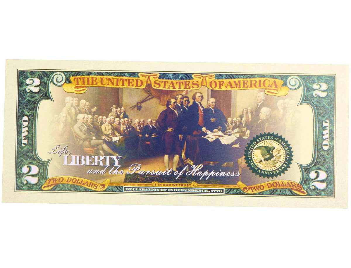 LEKA NEIL 250th Anniversary 2 Dollar Bill — Uncirculated Independence Day Collectible