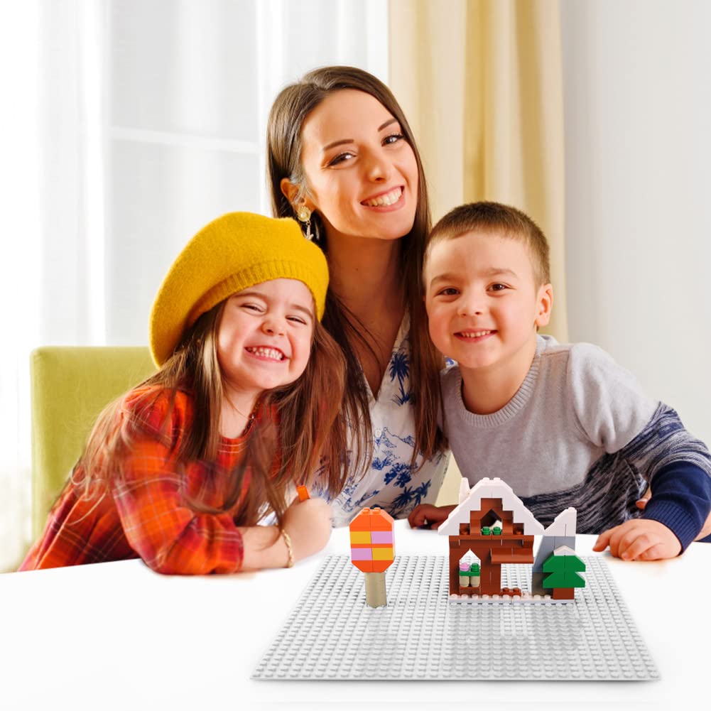 Lekebaby Classic Baseplates – 12-Pack 10x10 White Baseplates, Compatible with Major Brands