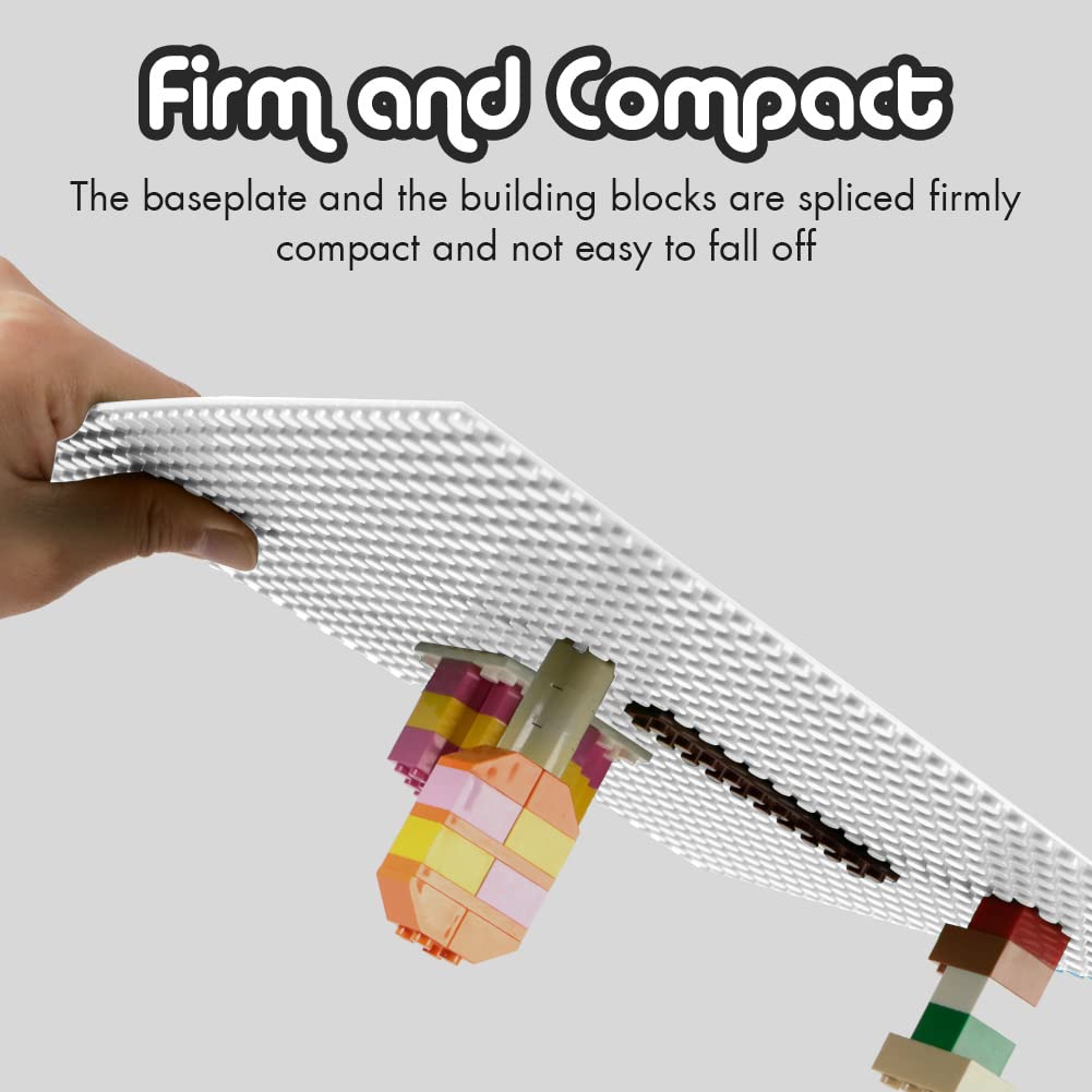 Lekebaby Classic Baseplates – 12-Pack 10x10 White Baseplates, Compatible with Major Brands