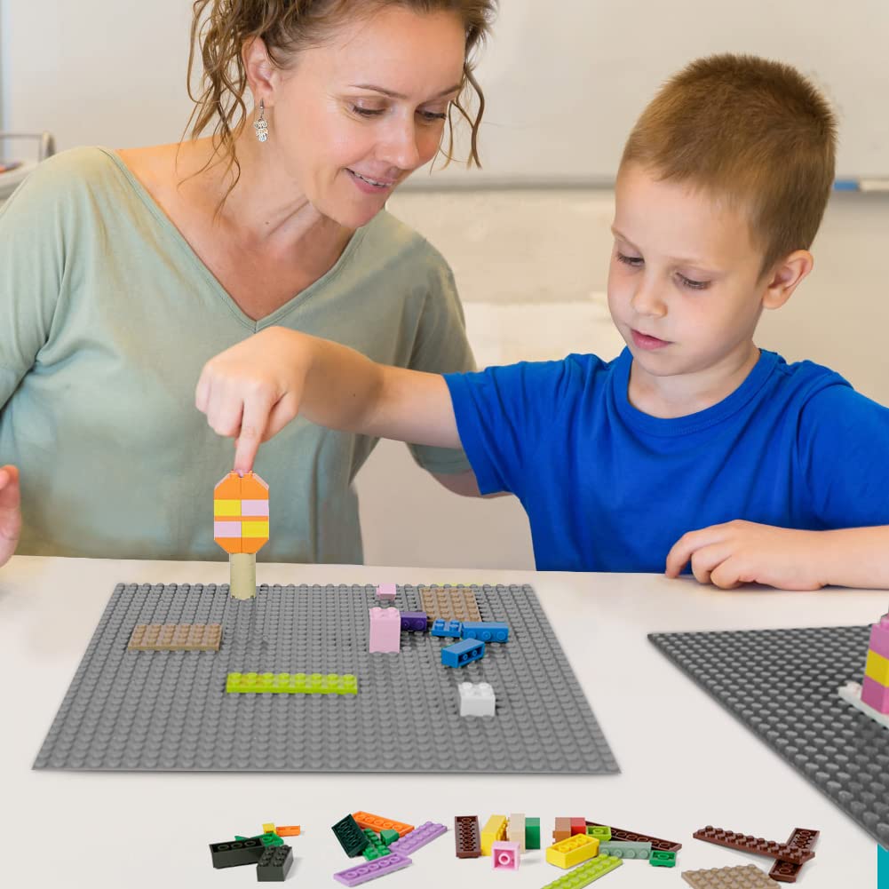 Lekebaby 8 Pack Classic Baseplates – 10x10 Building Boards, 100% Compatible with Major Brands