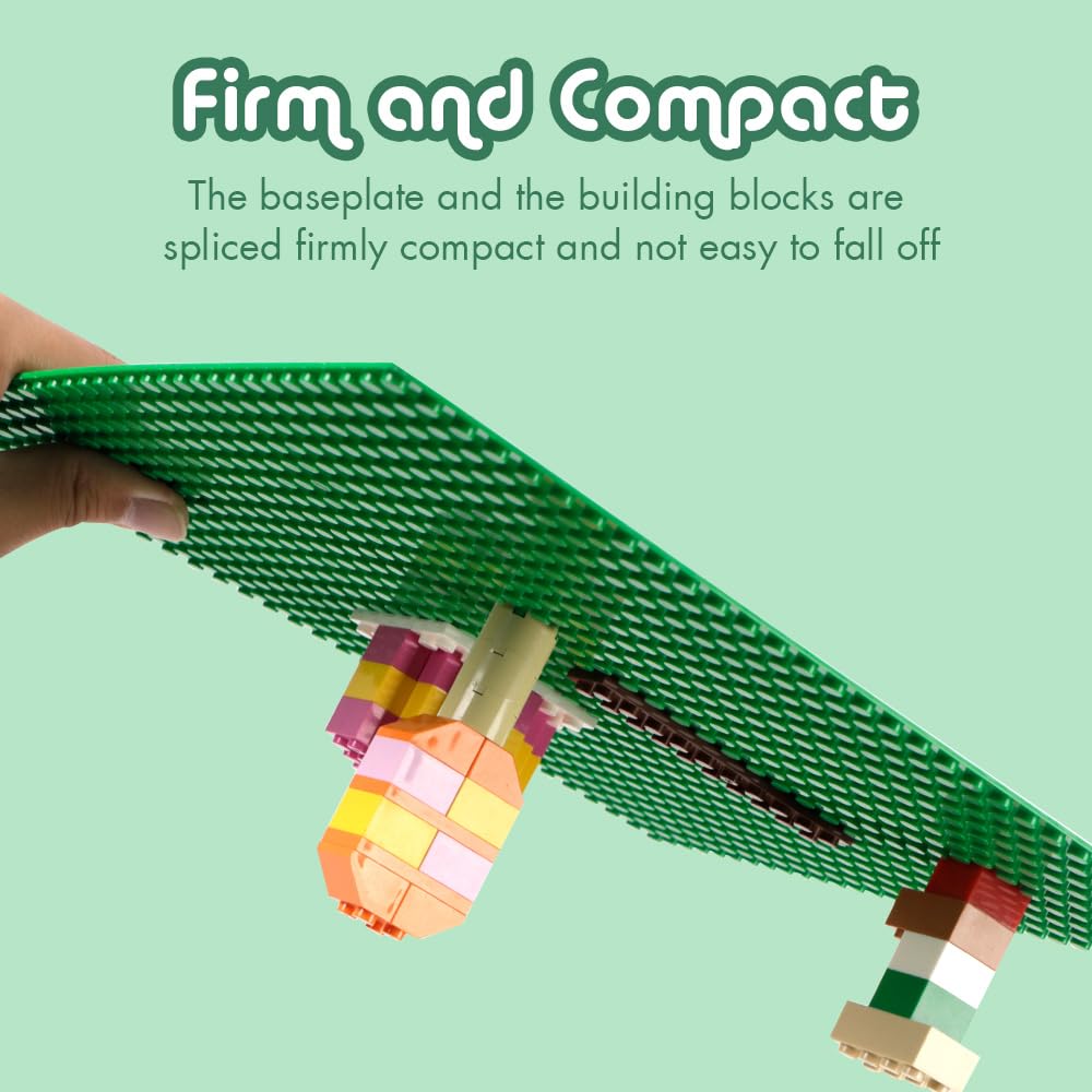 Lekebaby 12 Pack Classic Baseplates – 10x10, 6 Colors, Compatible with Major Brands
