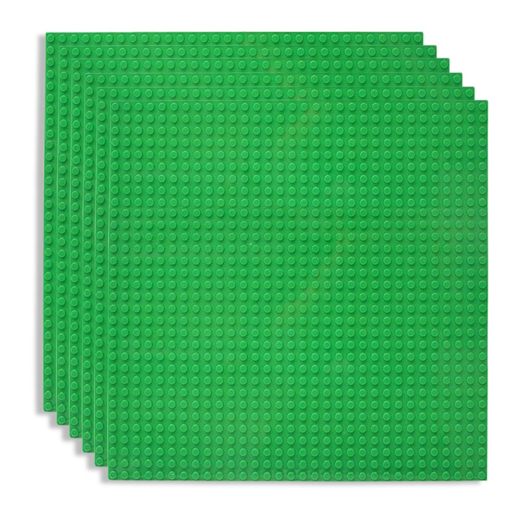 Lekebaby Baseplates 10x10 – Six-Pack Green, Compatible with Major Brands