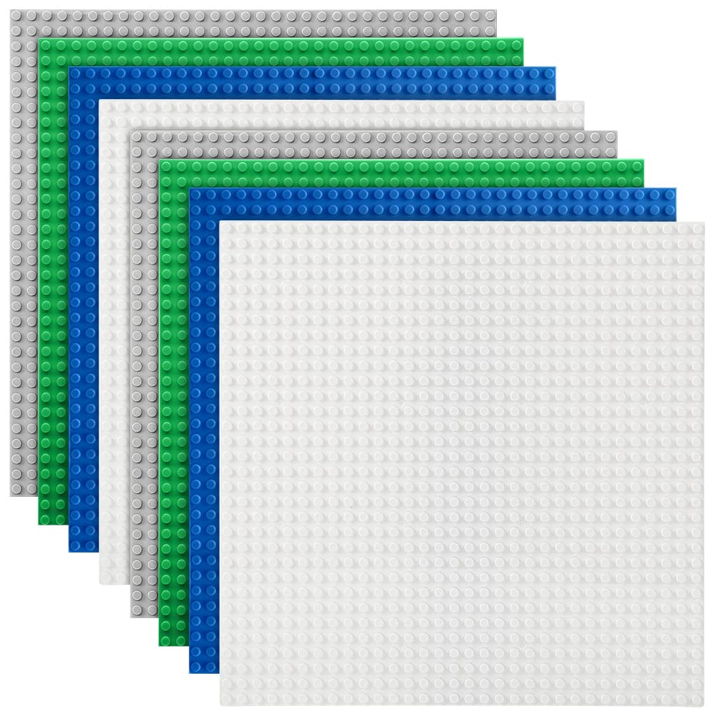 Lekebaby 8 Pack Classic Baseplates – 10x10 Building Boards, 100% Compatible with Major Brands