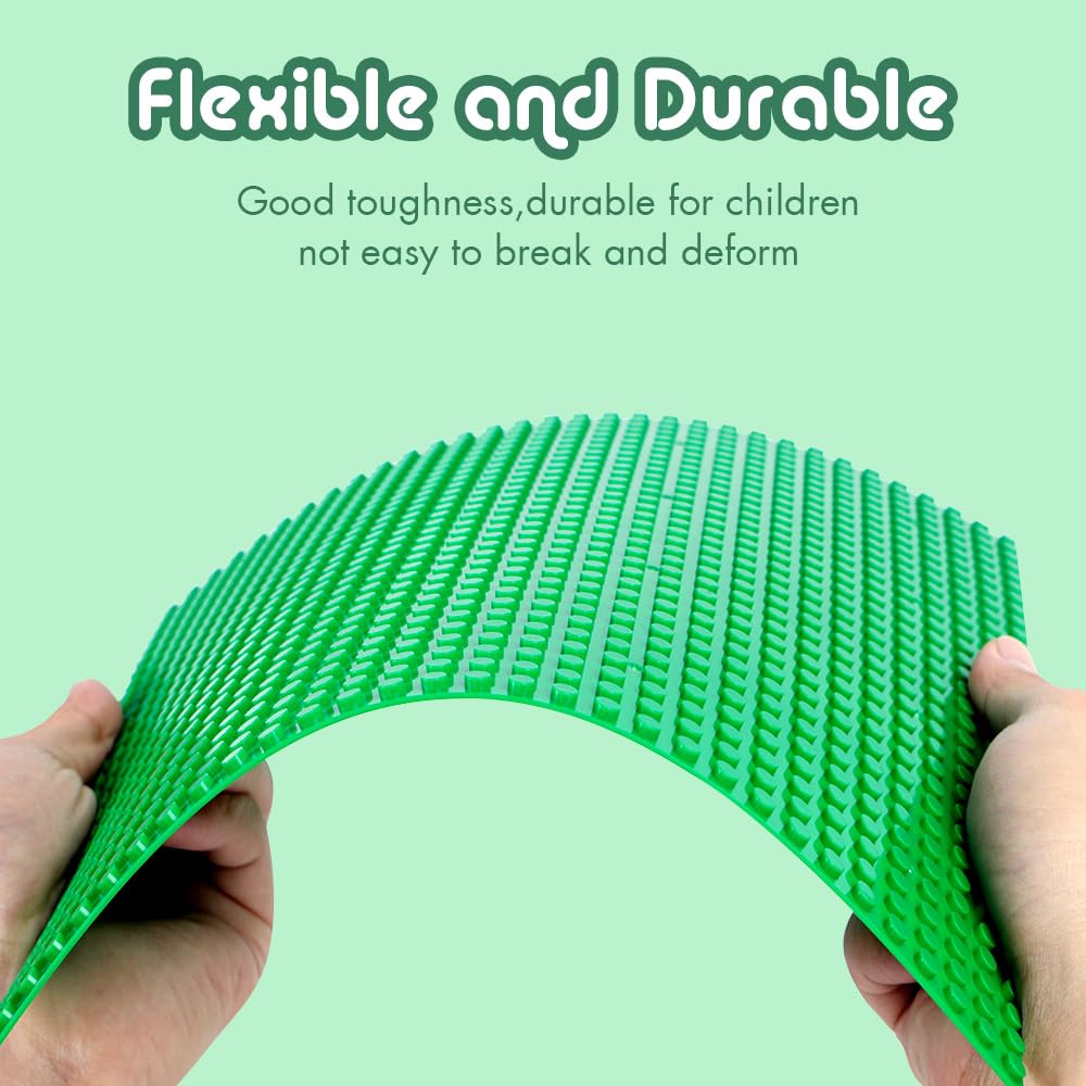 Lekebaby 12 Pack Classic Baseplates – 10x10, 6 Colors, Compatible with Major Brands