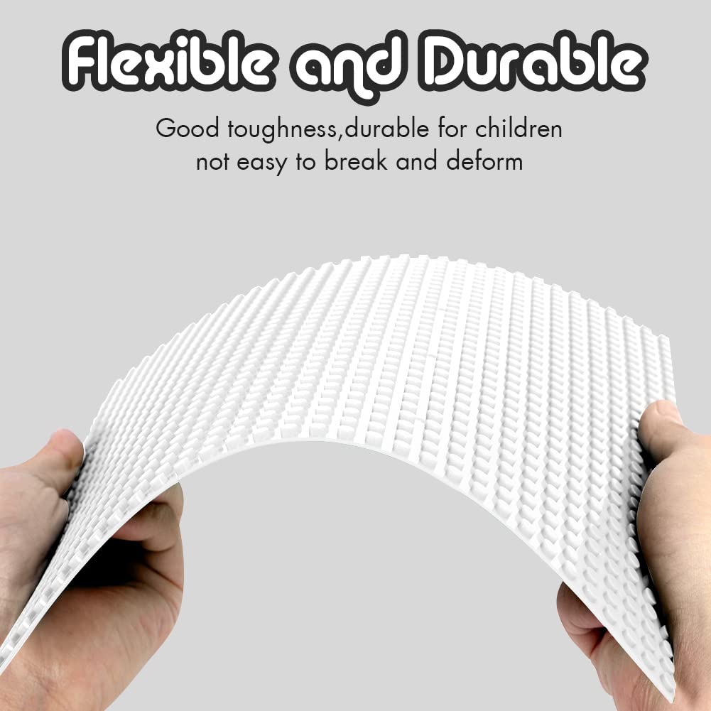 Lekebaby Classic Baseplates – 6-Pack 5x5 White Baseplates, 10x10 Layout, Compatible with Major Brands