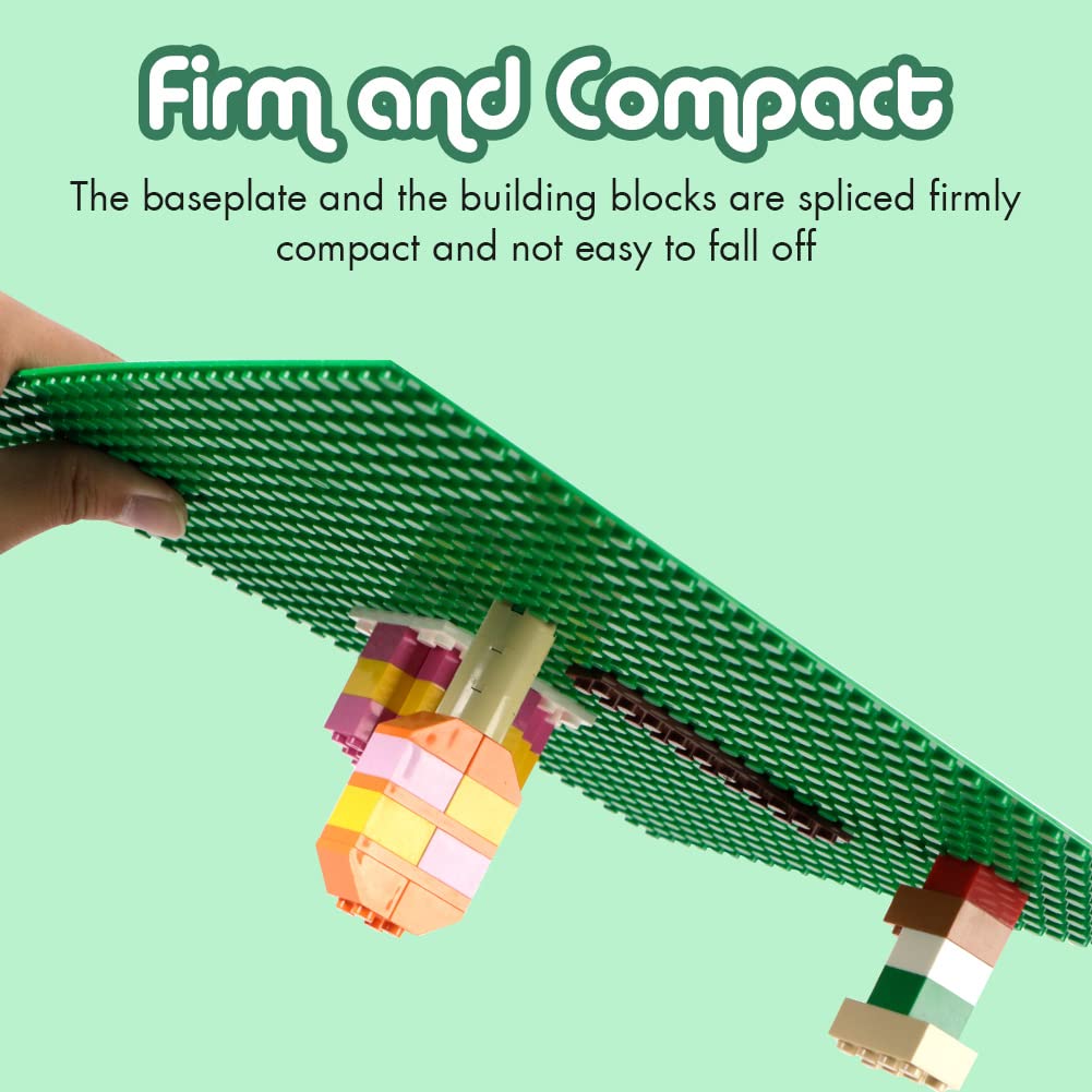 Lekebaby Classic Baseplates 10x10 Green – 12-Pack, Compatible with Major Brands