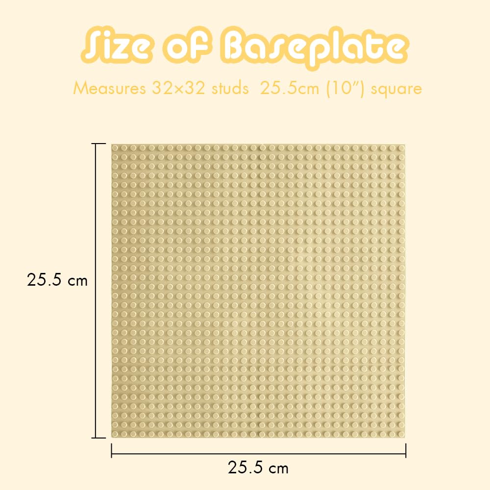 Lekebaby 12 Packs Classic Baseplates – 10x10 Sand, Compatible with Major Brands