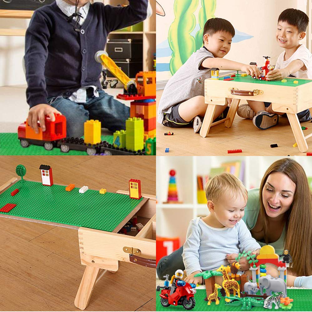 Lekebaby Classic Baseplates 10x10 – 6-Pack (Green, Blue, White) – 100% Compatible with Major Brands
