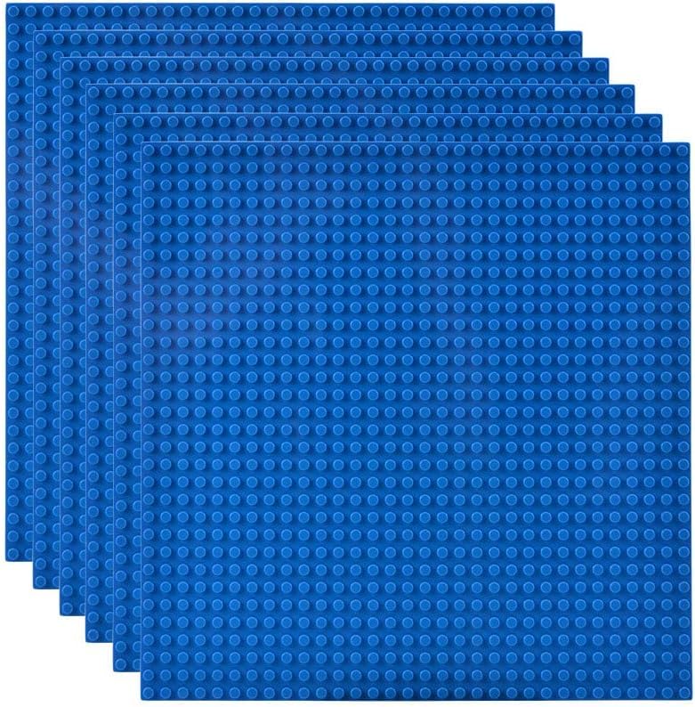 Lekebaby Classic Baseplates 10x10 Blue – 6 Pack, Compatible with Major Brands
