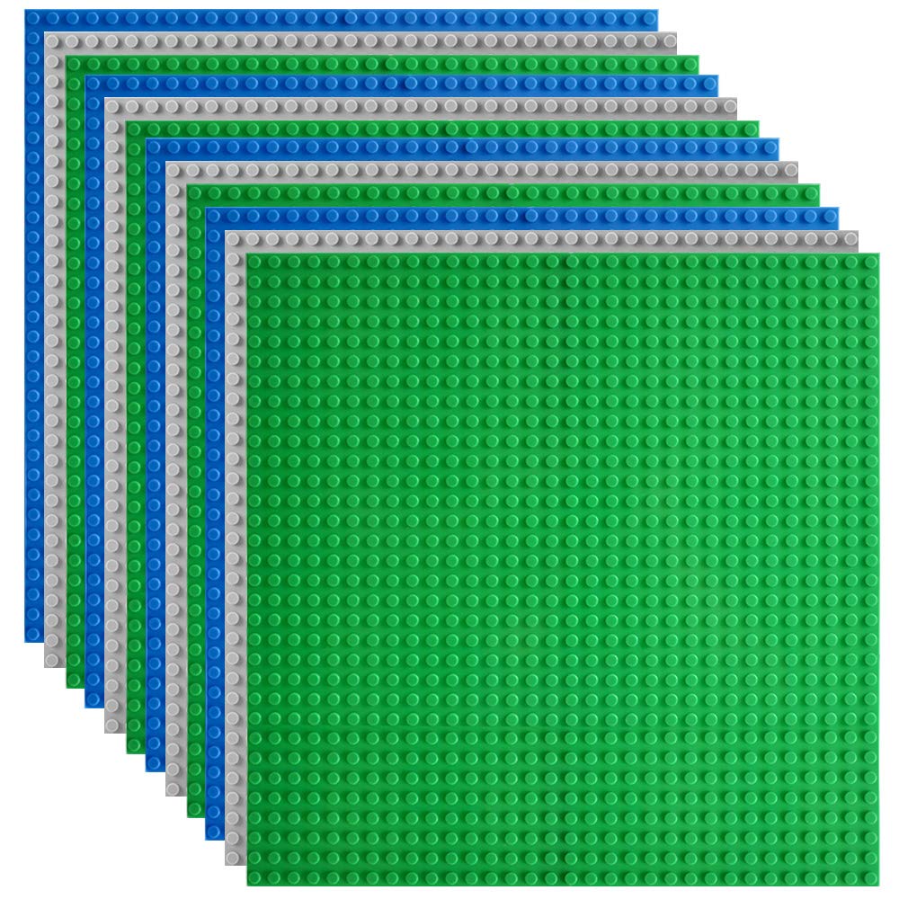 Lekebaby Classic Baseplates 10x10 – 12 Pack, Compatible with Major Brands