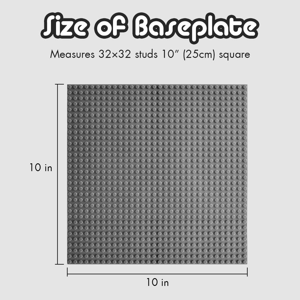Lekebaby Classic Baseplates 10x10 – 6-Pack Grey, Compatible with Major Brands