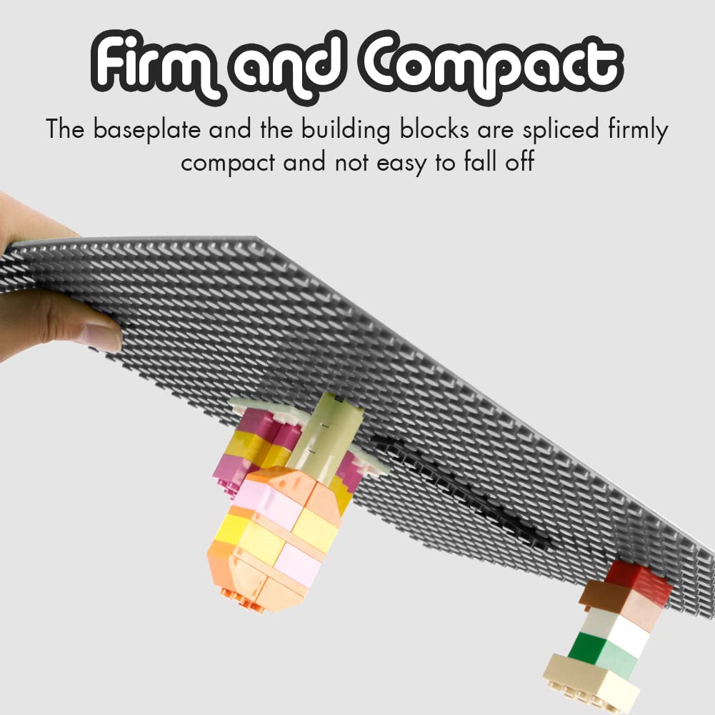 Lekebaby Classic Baseplates 10x10 – 6-Pack Grey, Compatible with Major Brands