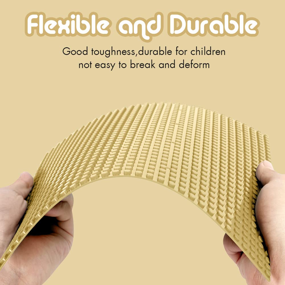 Lekebaby Classic Baseplates 10x10 Sand – 6-Pack, Compatible with Major Brands