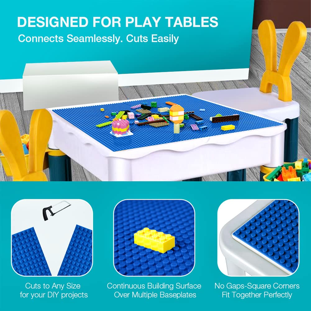 Lekebaby Classic Baseplates 10x10 Blue – 6 Pack, Compatible with Major Brands