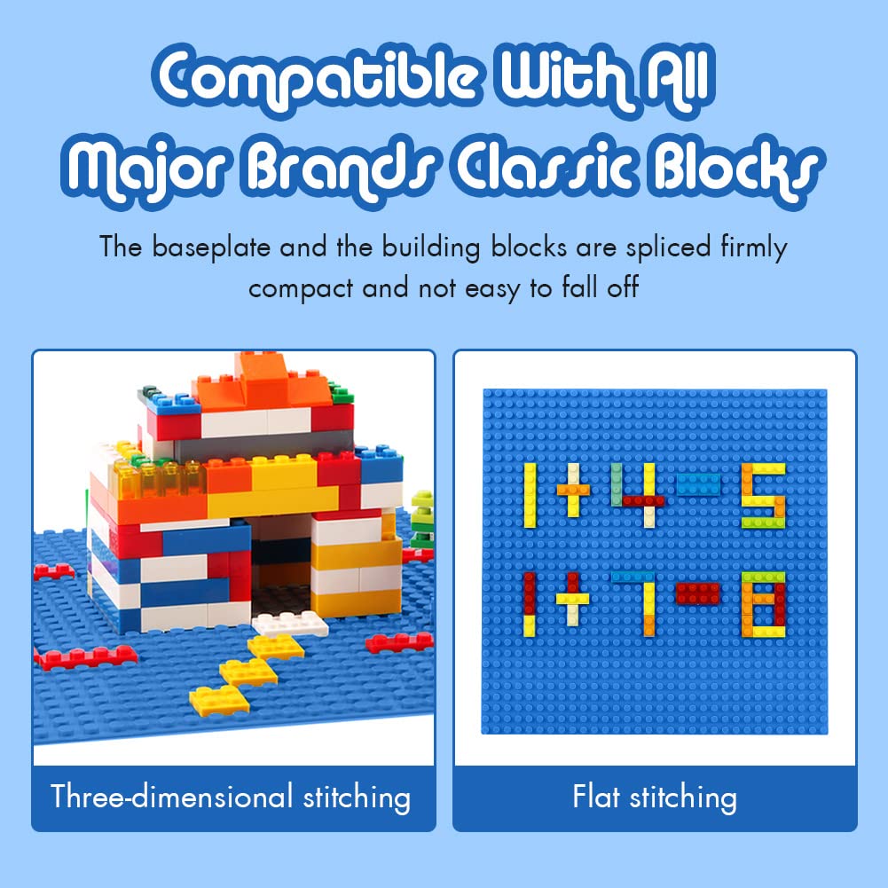 Lekebaby Classic Baseplates 10x10 Blue – 6 Pack, Compatible with Major Brands