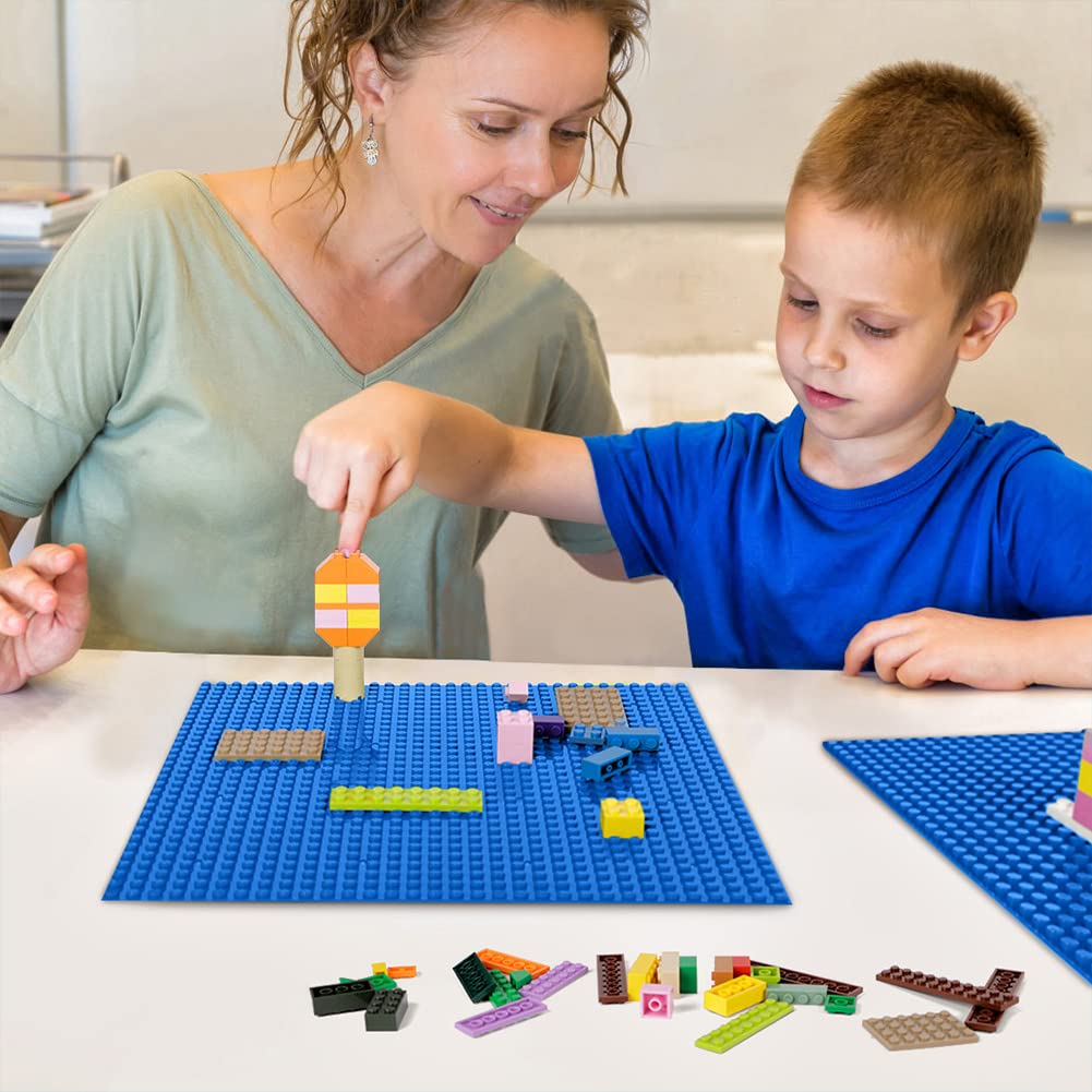 Lekebaby Classic Baseplates 10x10 Blue – 6 Pack, Compatible with Major Brands