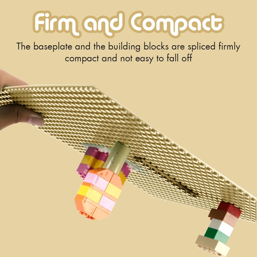 Lekebaby Classic Baseplates 10x10 Sand – 6-Pack, Compatible with Major Brands
