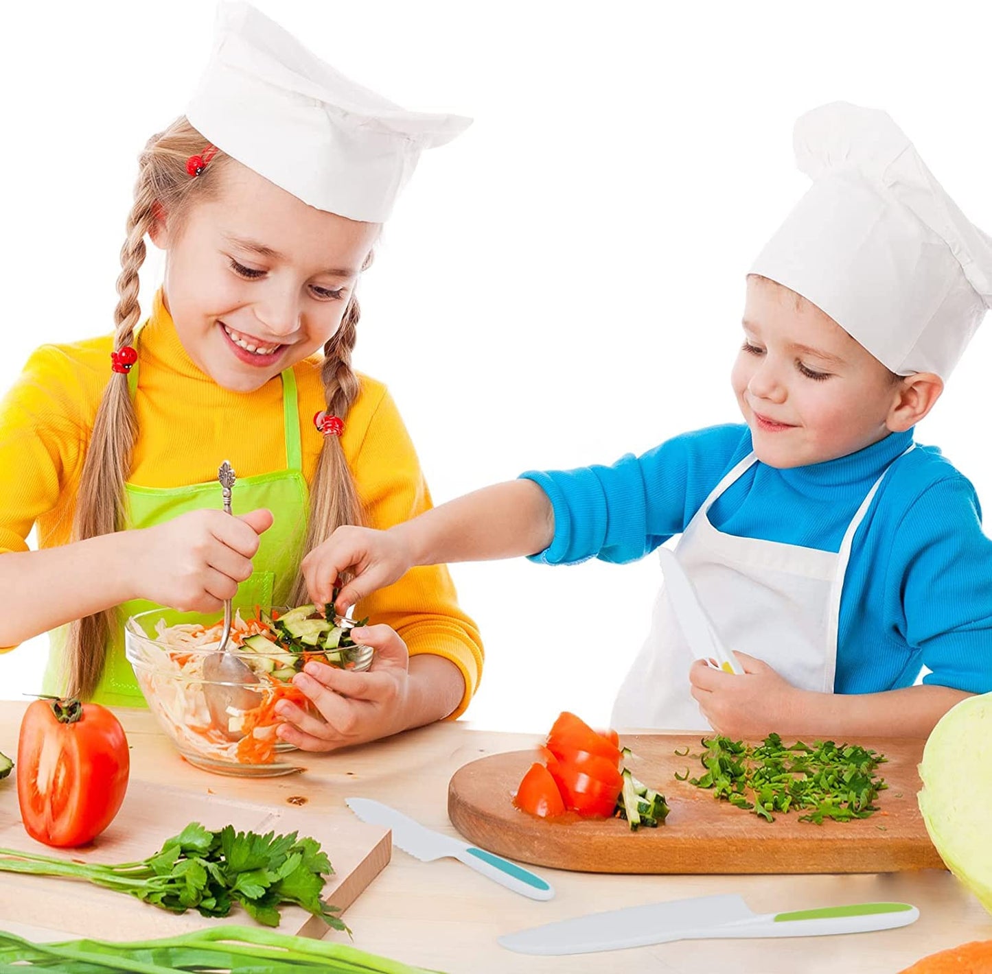 Leking 3-Piece Kids Kitchen Knife Set – Safe Plastic Serrated Edges for Little Chefs