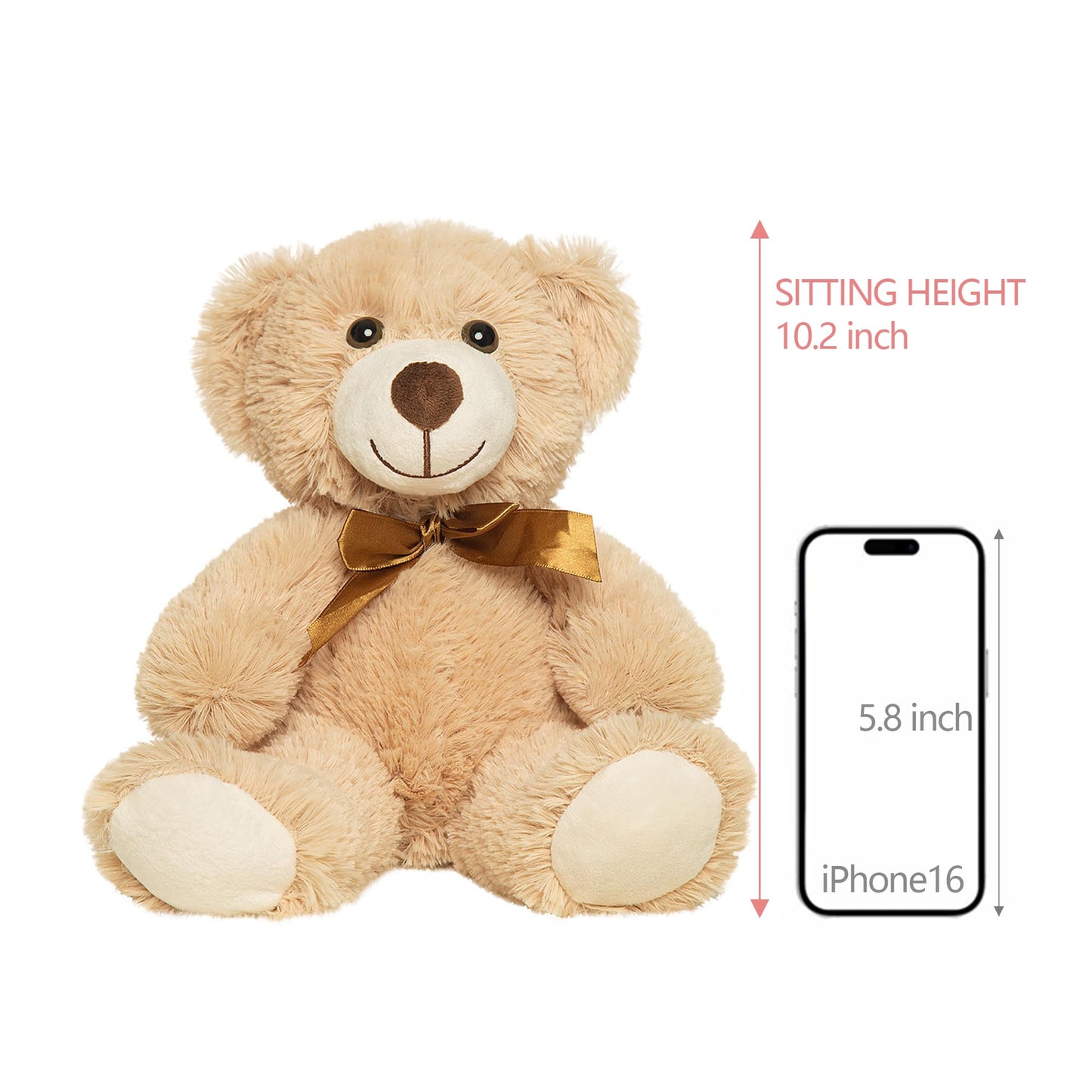 LELELONG 5 Pack Teddy Bears Bulk - 13.5-Inch Dark Brown Plush for Gifts & Decor
