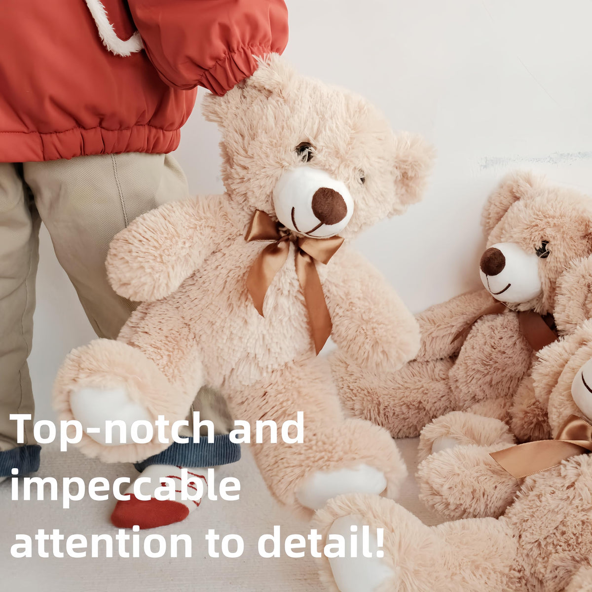 LELELONG 5 Pack Teddy Bears Bulk – 13.5-Inch Plush Bears for Centerpieces, Gifts & Decor
