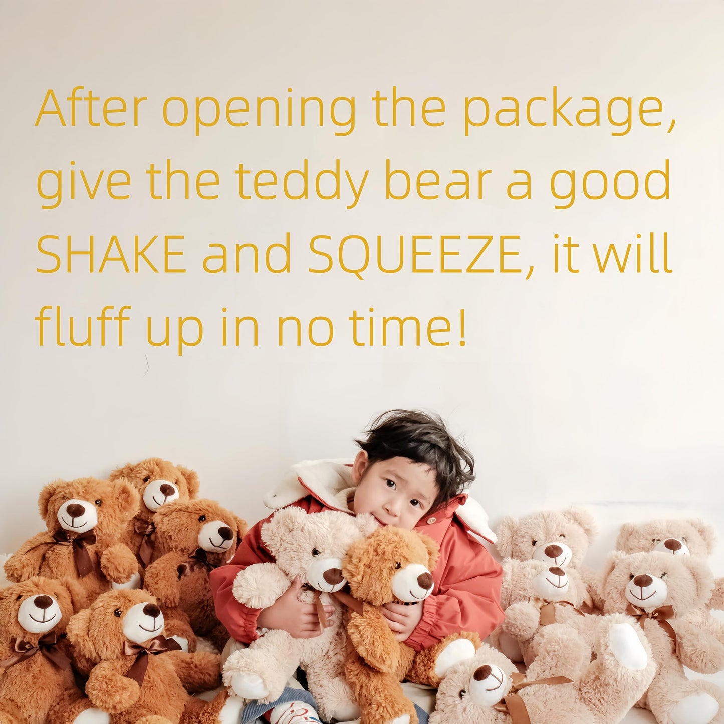 LELELONG 5 Pack Teddy Bears Bulk - 13.5-Inch Dark Brown Plush for Gifts & Decor