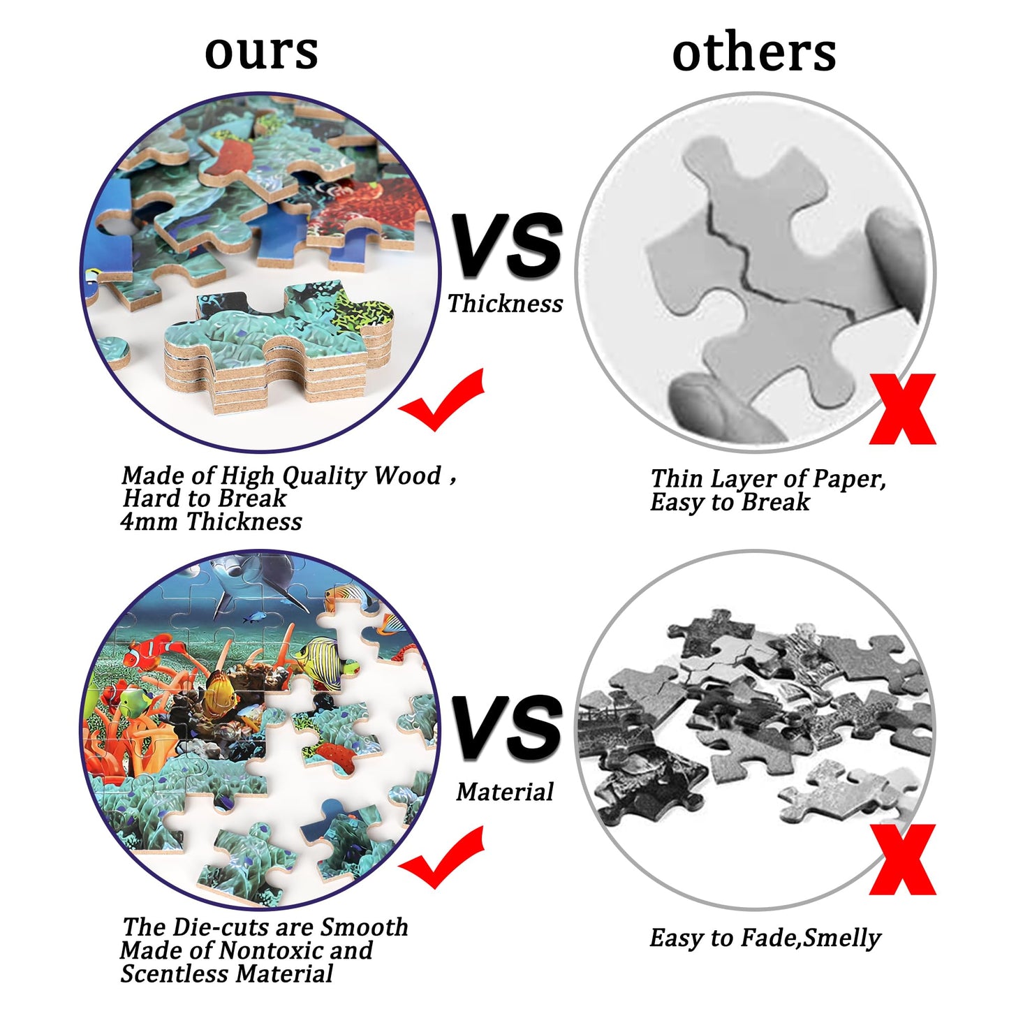 LELEMON Underwater World Puzzles for Kids 4-8 – 100 Piece Ocean Dolphins Jigsaw