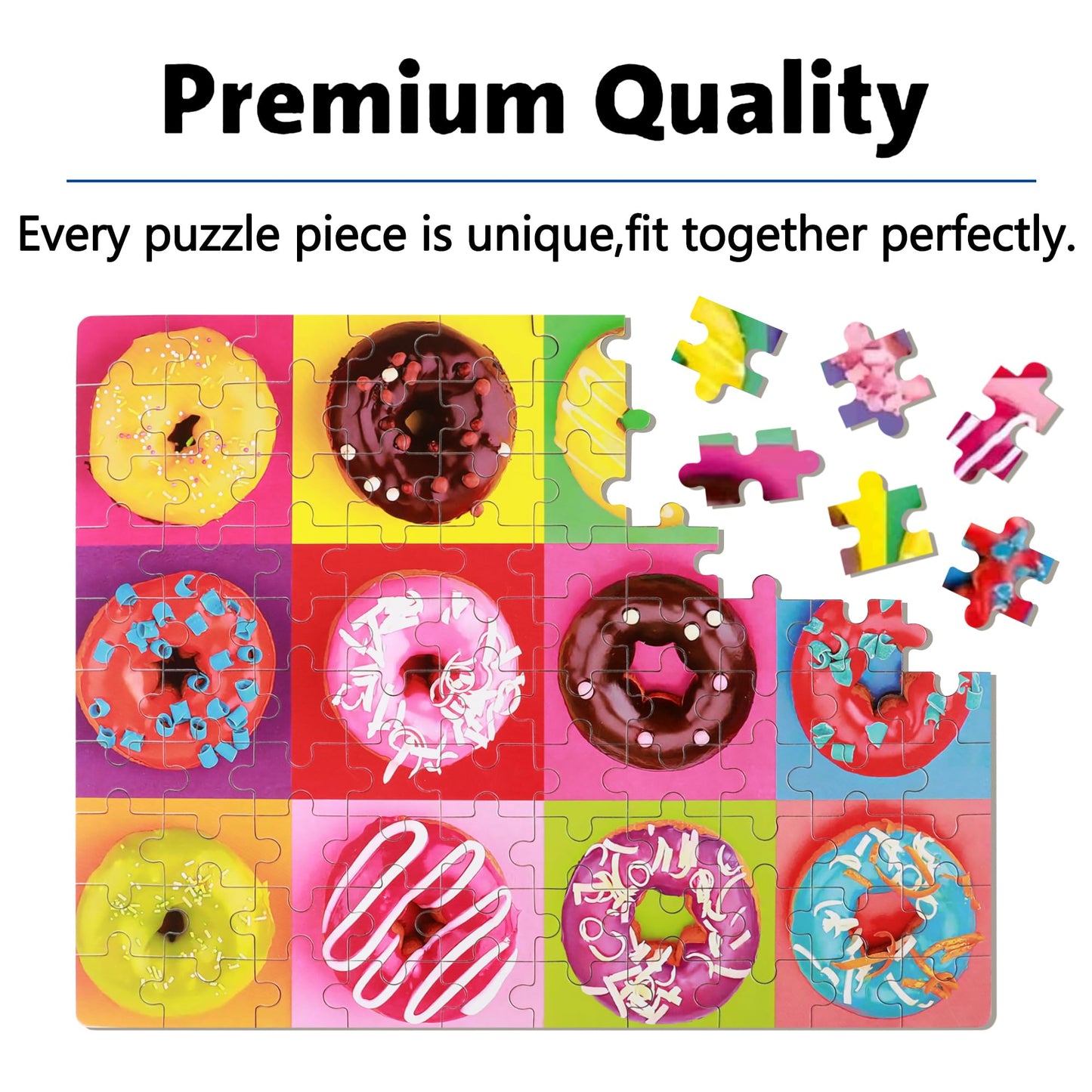 LELEMON Donut Puzzle – 100-Piece Jigsaw for Kids Aged 4-8 in Metal Box