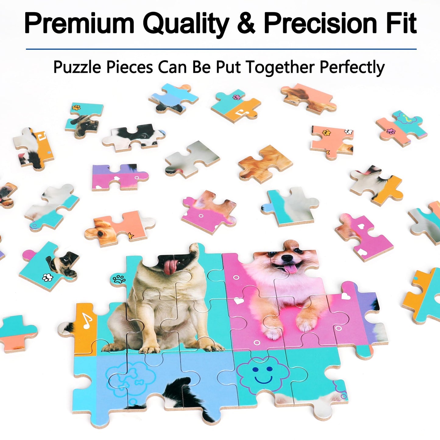 LELEMON Dog Puzzle 60-Piece for Kids 4-8 | Metal Storage Box | Educational Jigsaw