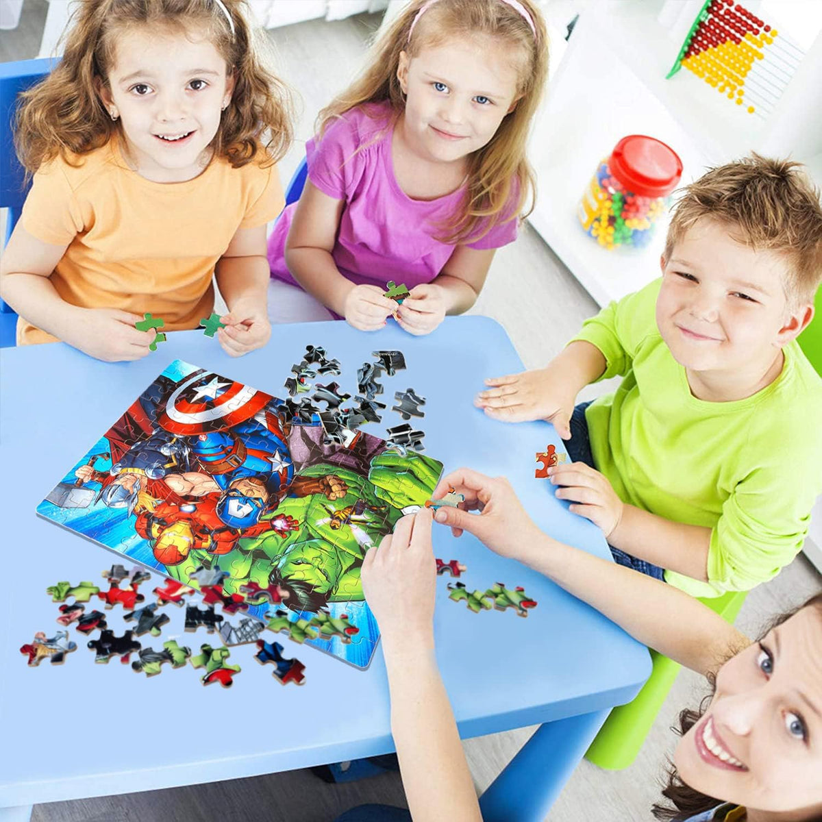 LELEMON 100-Piece Kids Puzzles – Metal Box Storage, Safe & Educational (Ages 4-8)