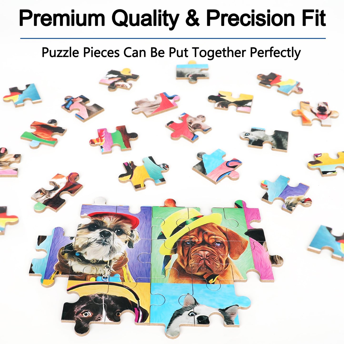LELEMON Dog 60-Piece Puzzles for Kids 4-8 | Metal Tin Box & Educational Jigsaw Toy