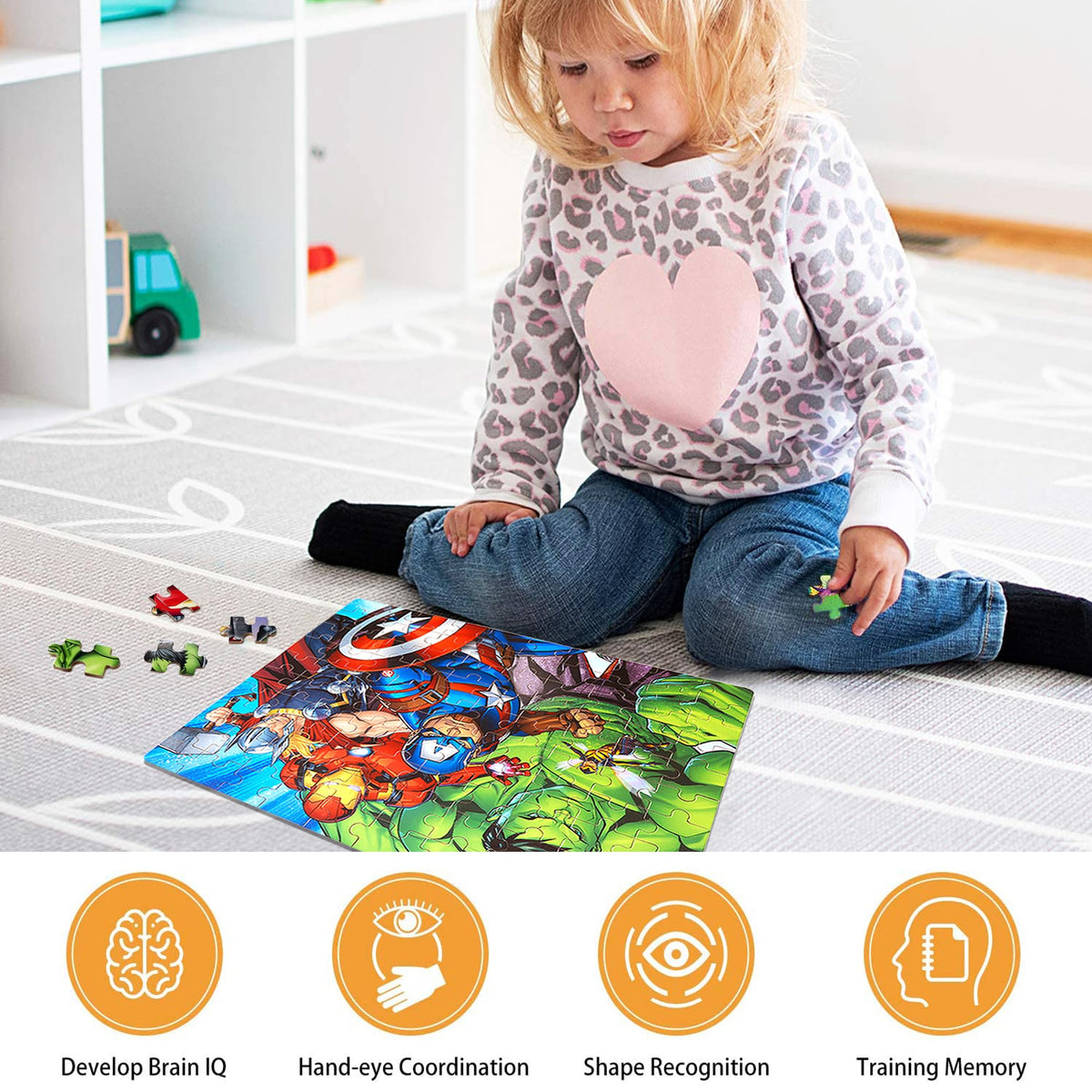 LELEMON 100-Piece Kids Puzzles – Metal Box Storage, Safe & Educational (Ages 4-8)