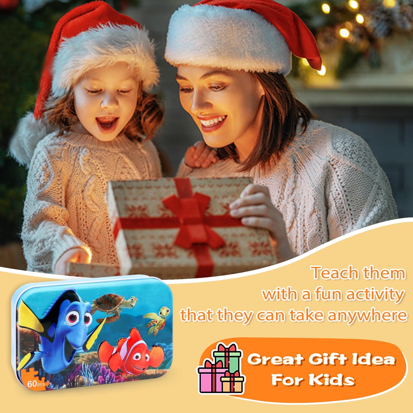 LELEMON Ocean Puzzles for Kids - 60-Piece Underwater World in Metal Box (Ages 4-8)