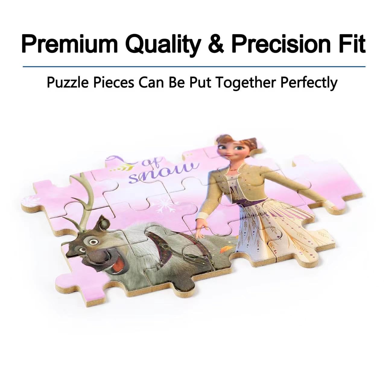 LELEMON Pretty Puzzles for Kids 4-6 — Snowmen 60-Piece Jigsaw in Metal Box