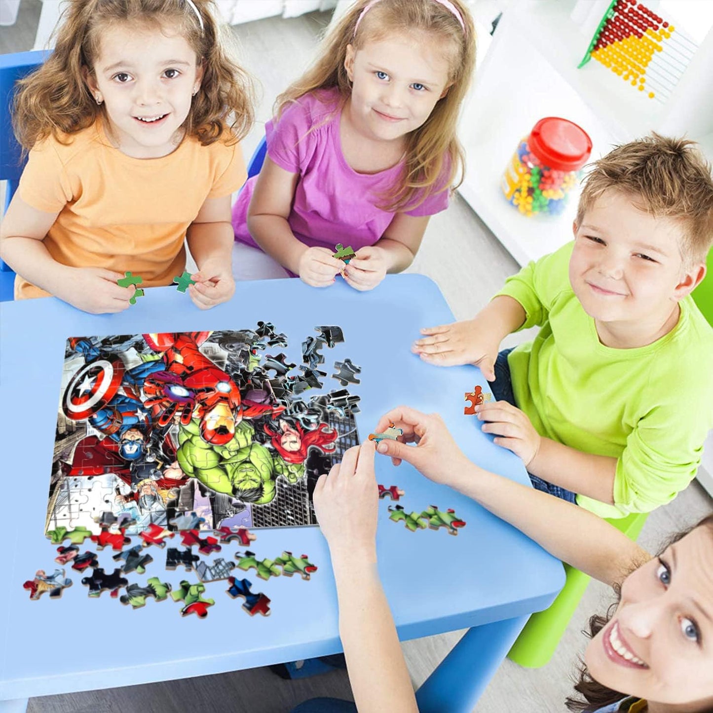 LELEMON 100-Piece Puzzles for Kids 4-8 in a Metal Box | Educational Jigsaw Toys