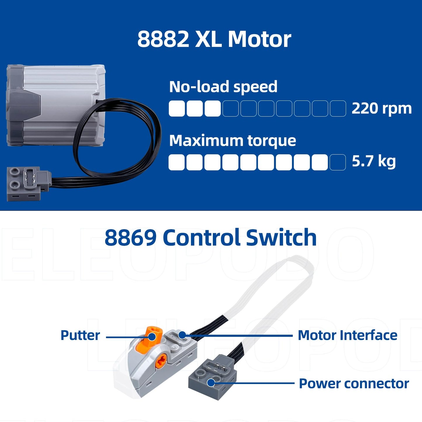 Leleopodo 9-in-1 Technics Motor Kit — Power Function with M/L/XL Motors & 2.4GHz Remote