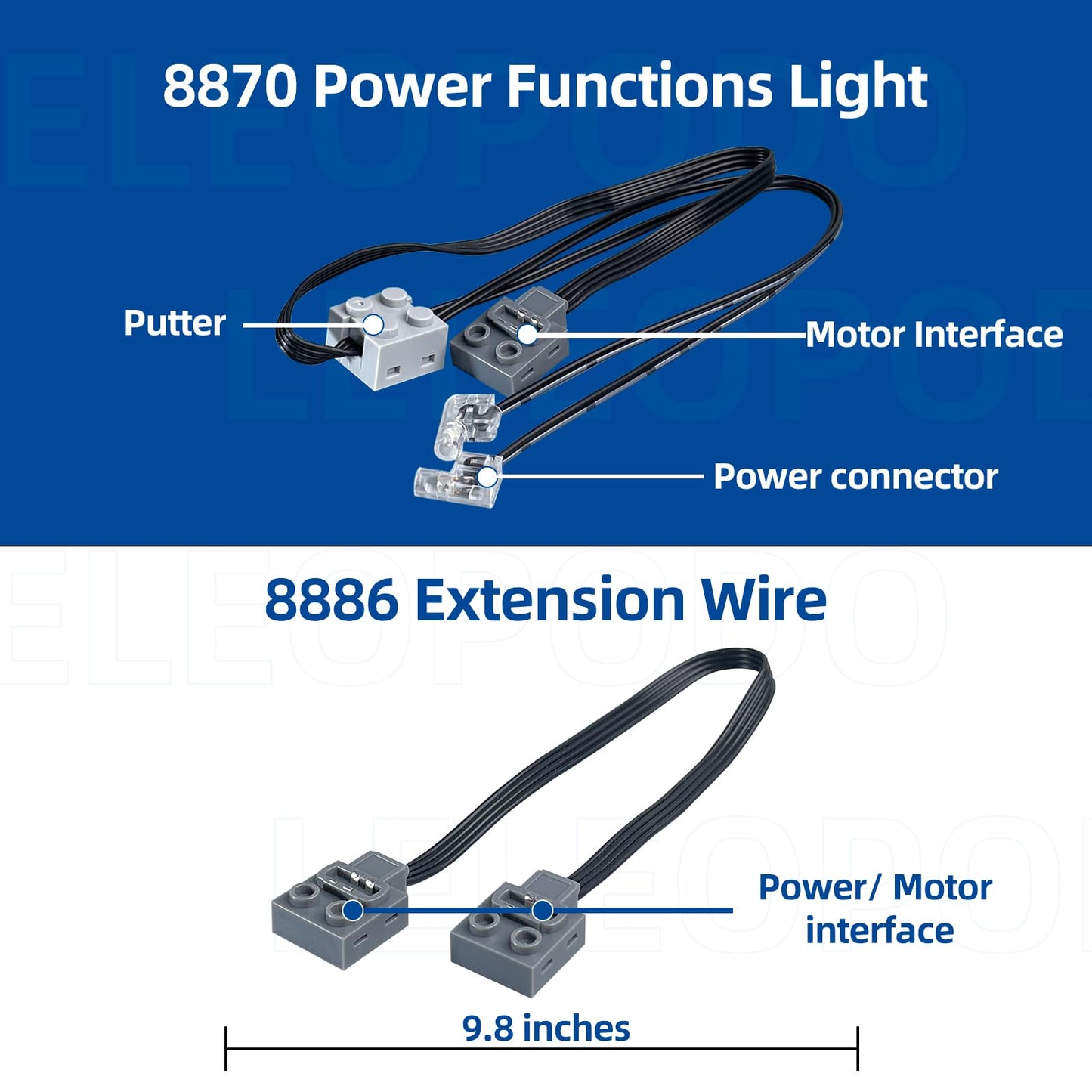 Leleopodo 9-in-1 Technics Motor Kit — Power Function with M/L/XL Motors & 2.4GHz Remote