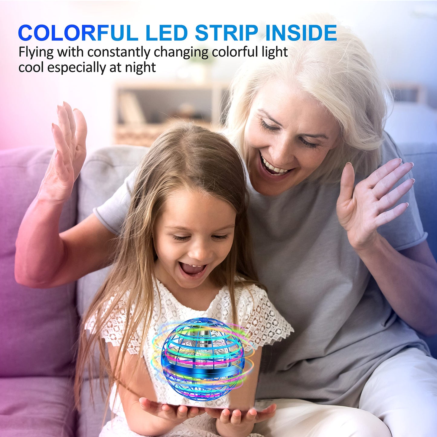 LEMATRIX Flying Orb Ball Toy – Hand-Controlled Hover Ball Drone for Indoor & Outdoor Fun