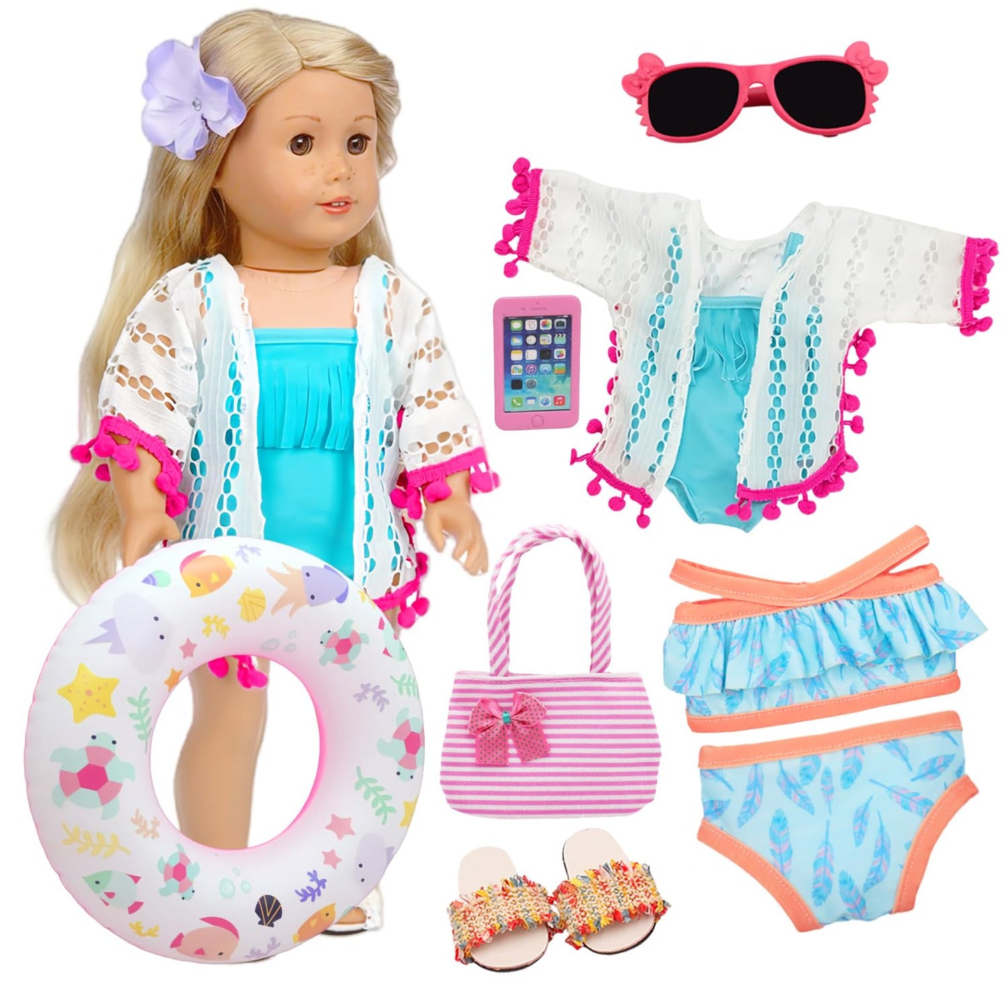 Lembani 18-Inch Doll Swimming Play Set - Beachwear & Accessories