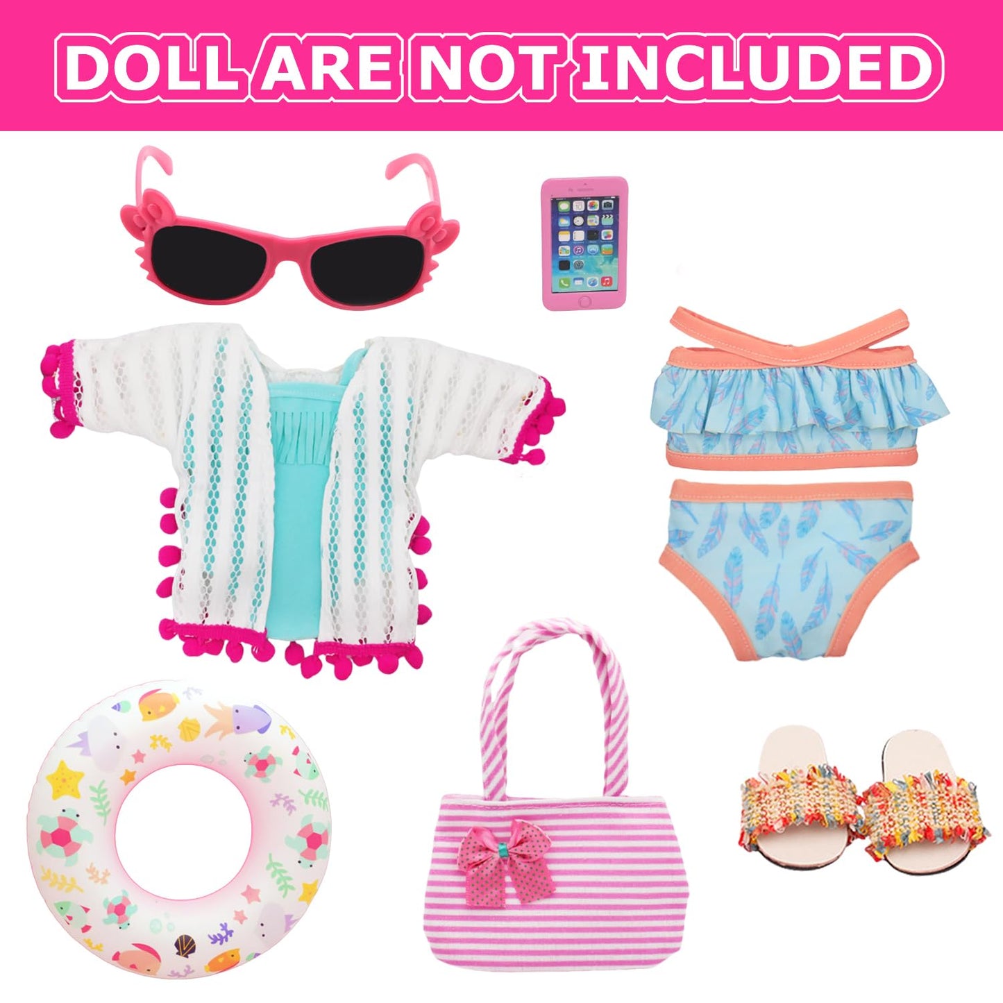 Lembani 18-Inch Doll Swimming Play Set - Beachwear & Accessories