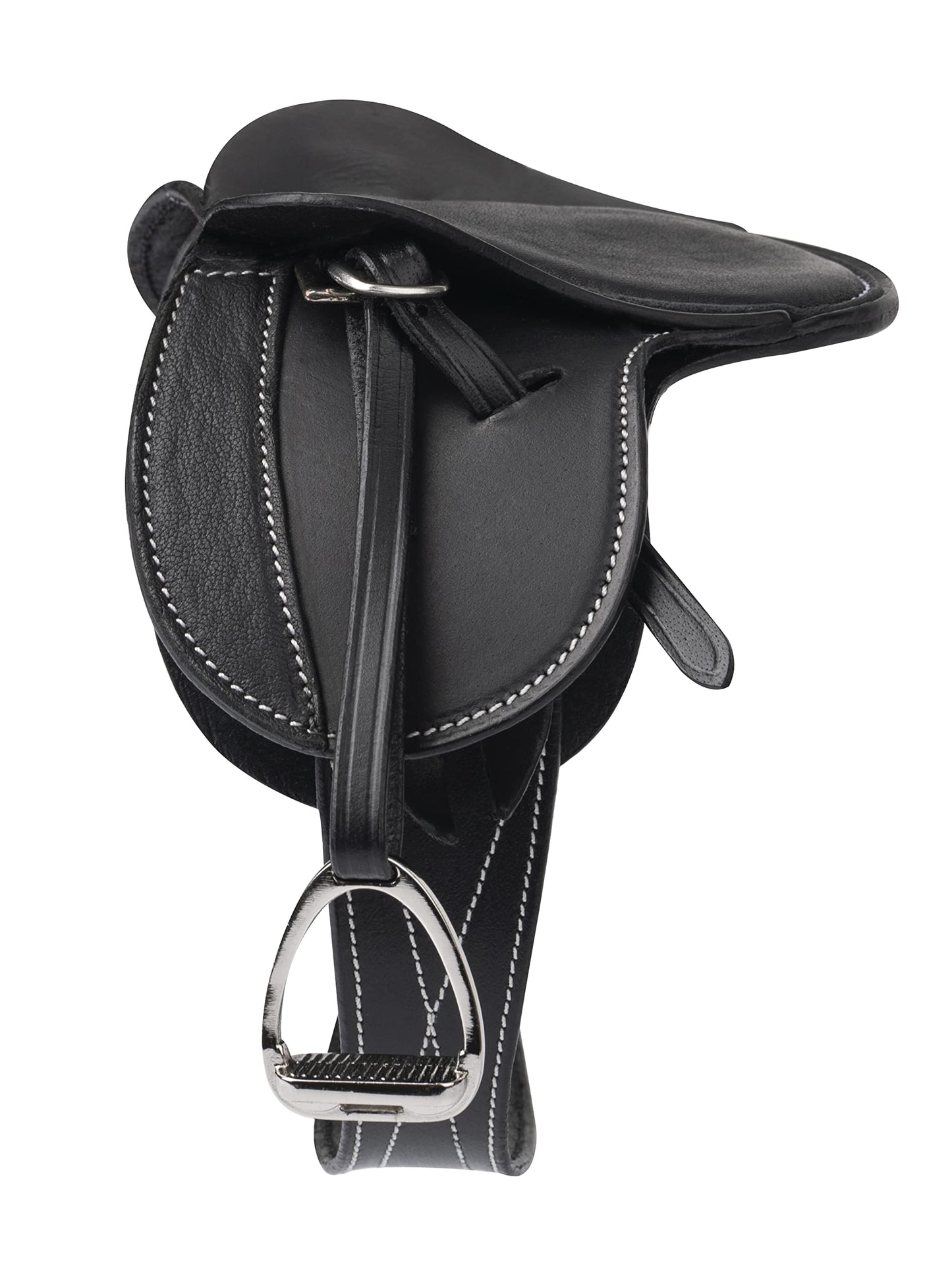LeMieux Toy Pony Saddle - Black Fine Grain Leather for Ages 8+