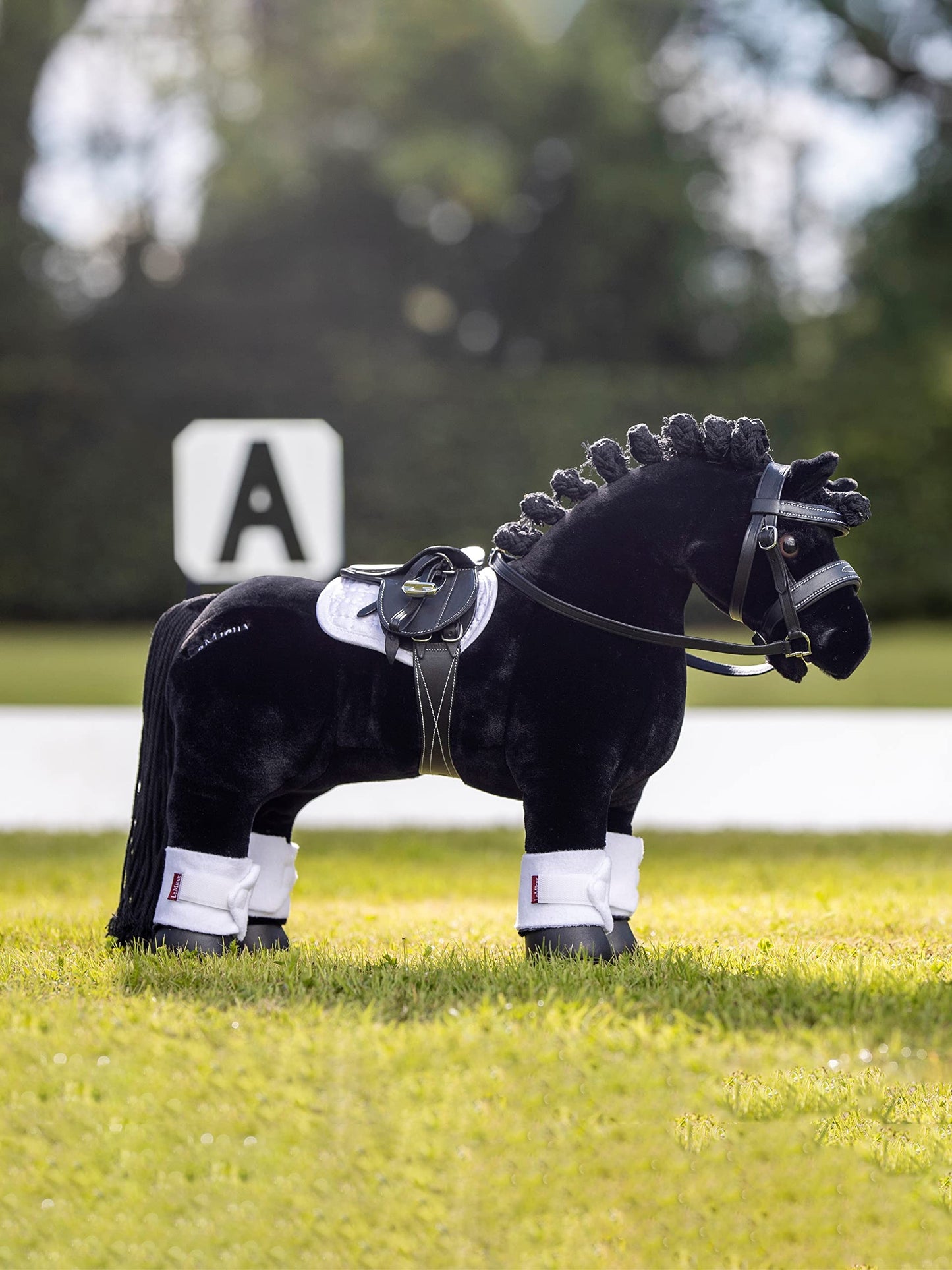 LeMieux Toy Pony Saddle - Black Fine Grain Leather for Ages 8+