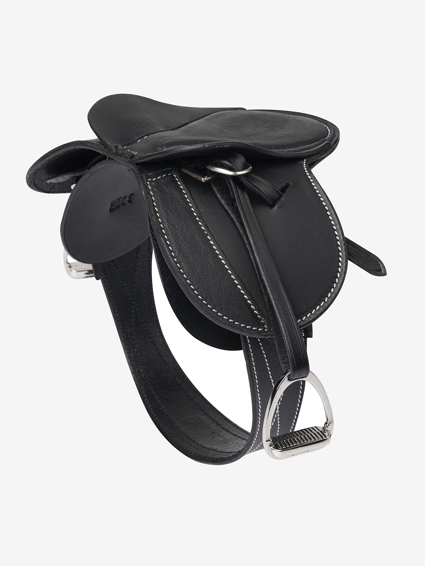 LeMieux Toy Pony Saddle - Black Fine Grain Leather for Ages 8+