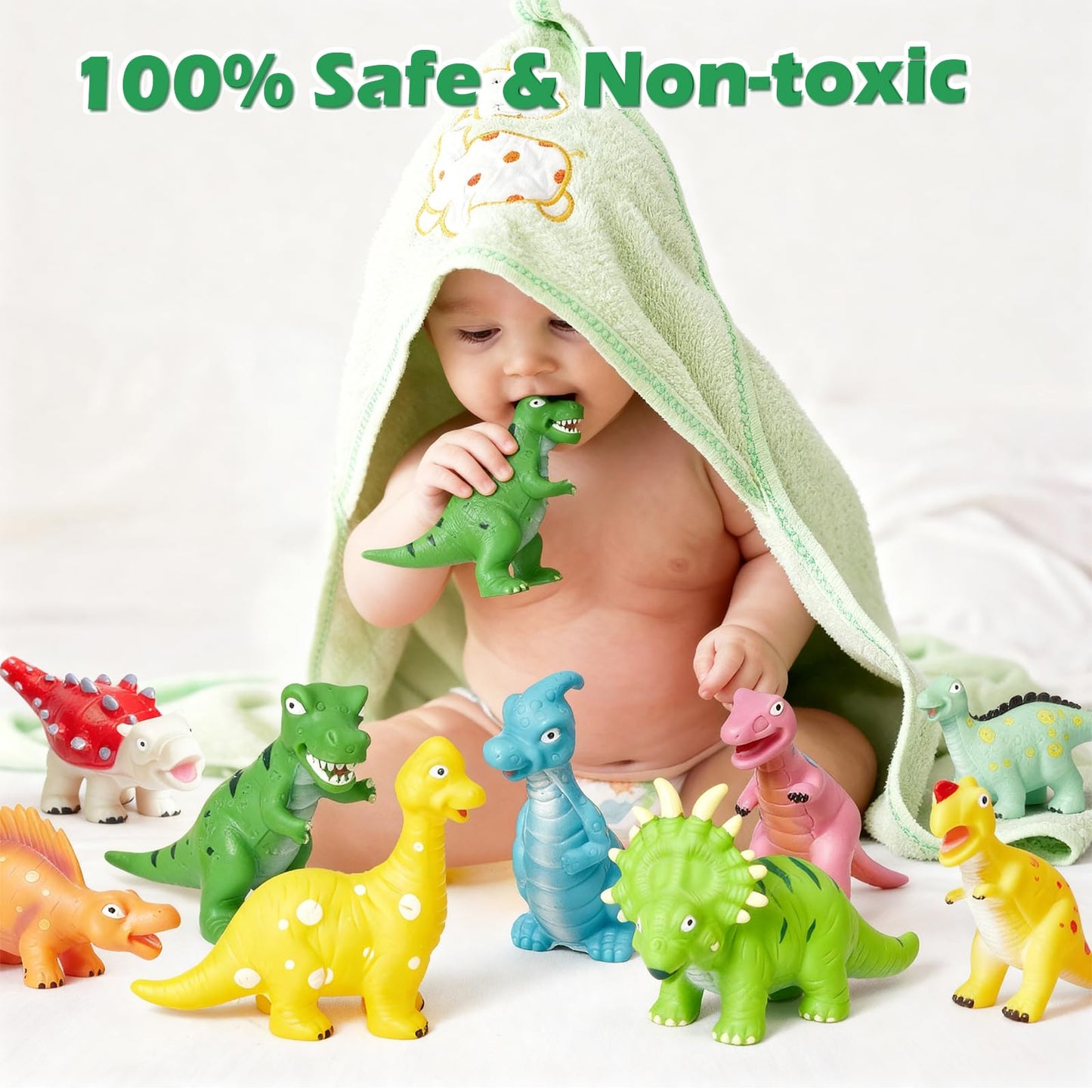 Lemofix No Hole Dinosaur Bath Toys — Mold Free Bathtub Fun for Toddlers