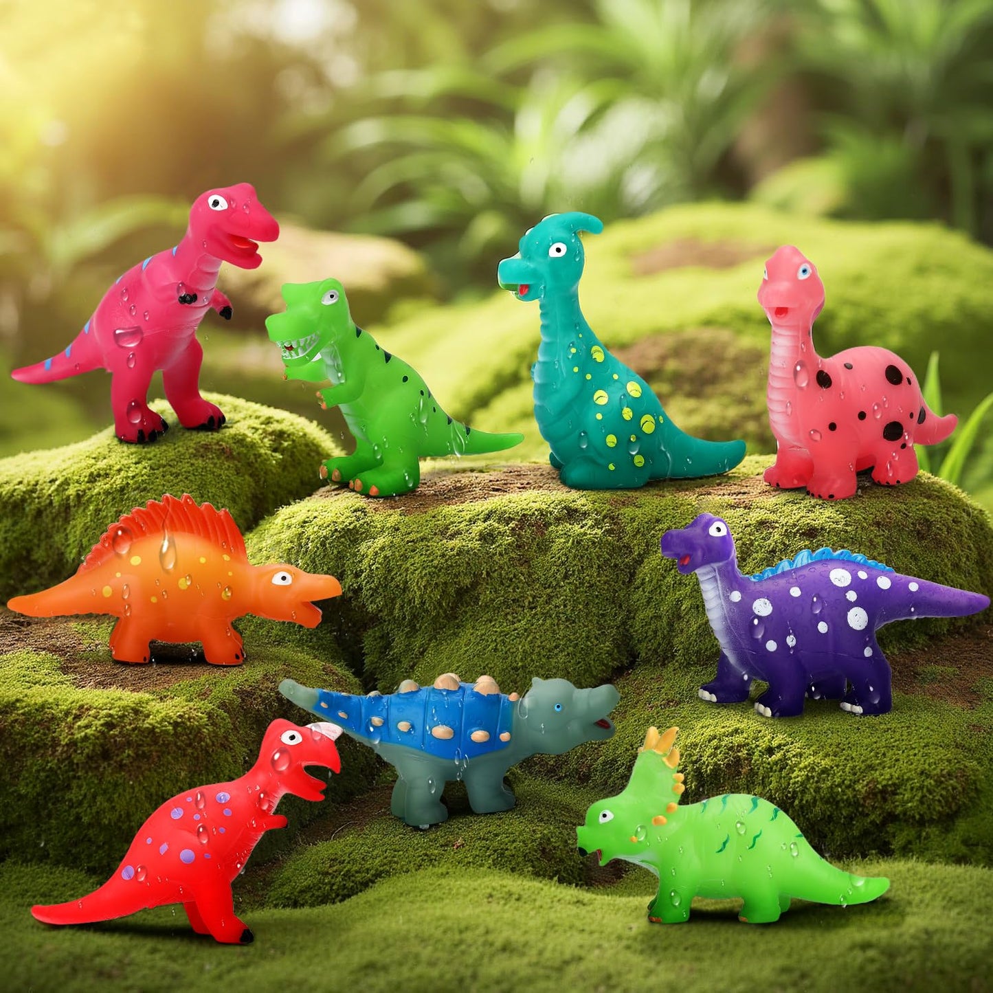 Lemofix Color Changing Dinosaur Bath Toys – Mold-Free No-Hole Tub Toys for Toddlers (Ages 1-5)