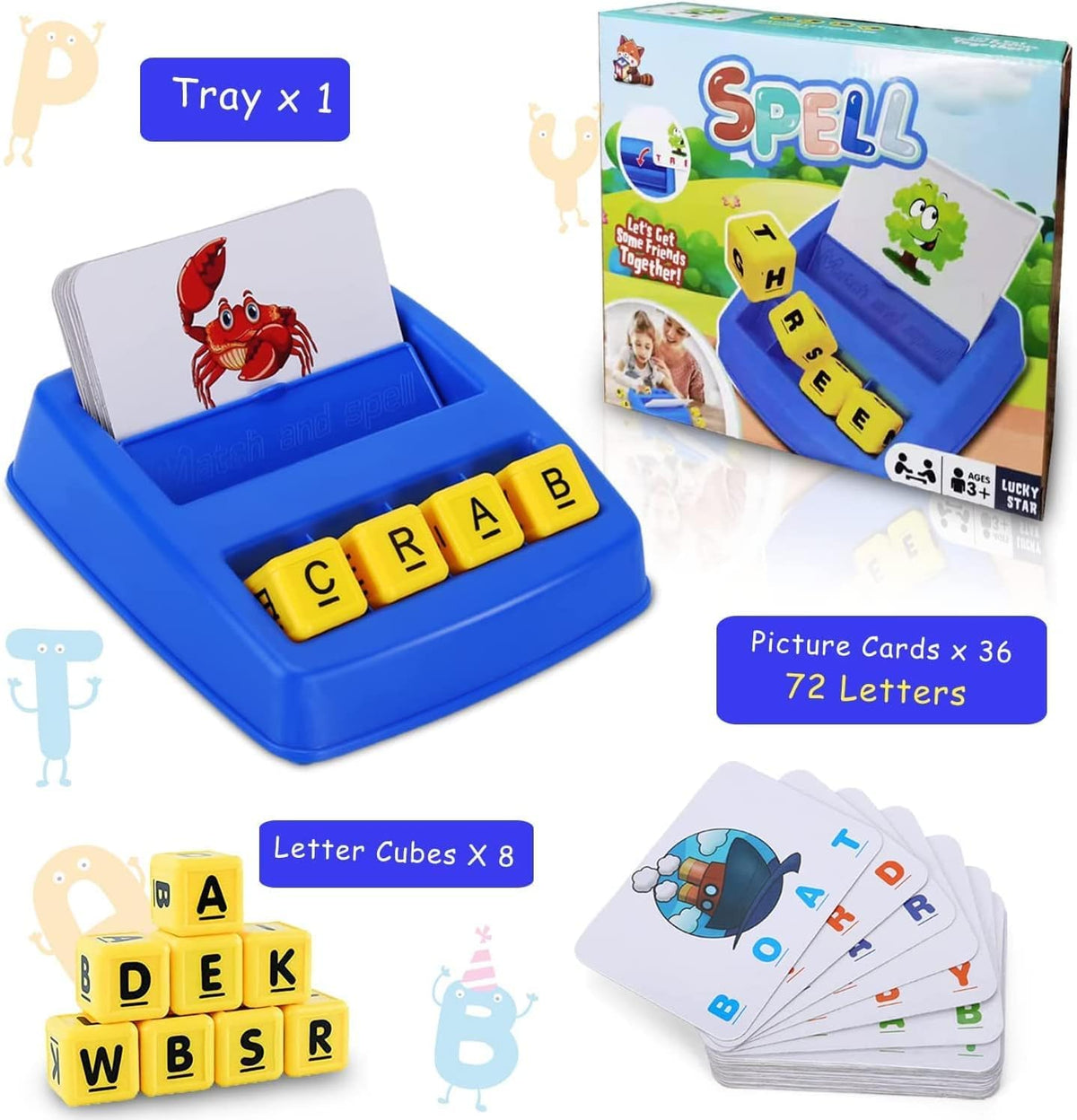 Lemofix Matching Letter Spelling Games for Kids — Educational Learning Toy for Ages 4-6