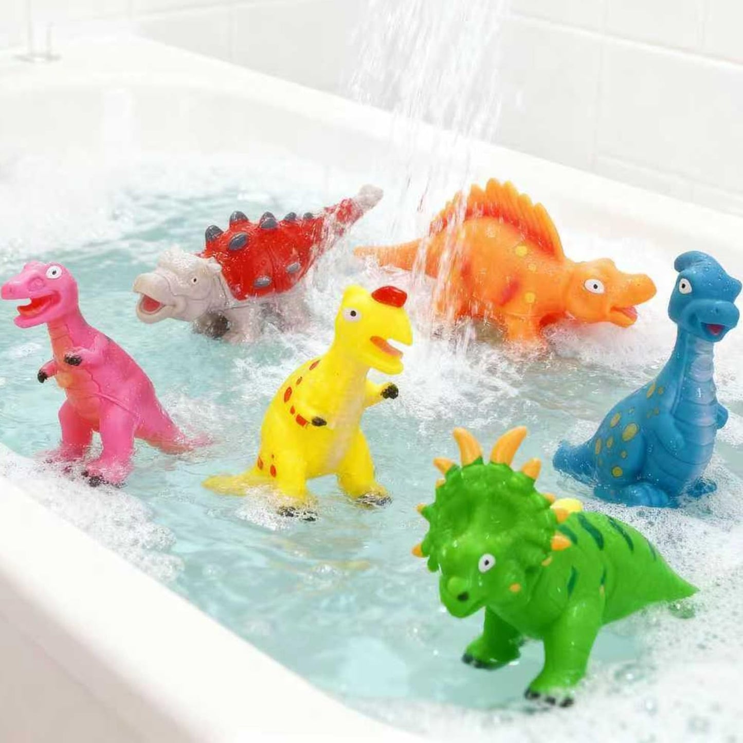 Lemofix No Hole Dinosaur Bath Toys — Mold Free Bathtub Fun for Toddlers