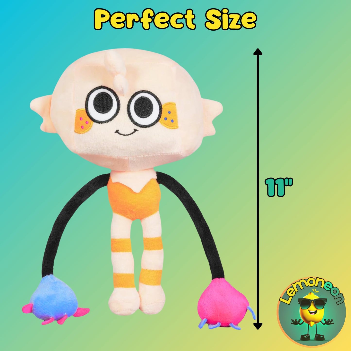 Lemoneon Dandy's World Goob Plush 11in with Sticker Set | Plush Figure Pillow for Gaming Fans